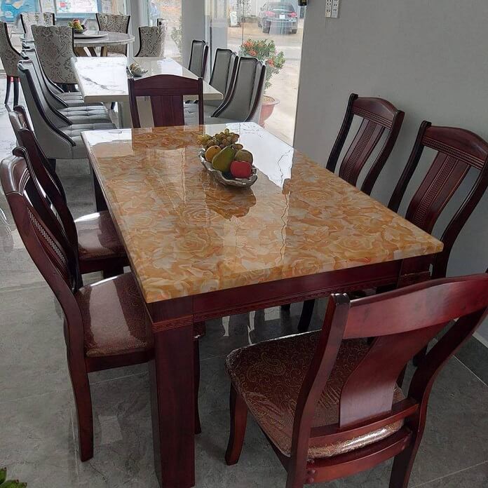 Mẫu bàn ăn mặt đá 6 ghế đang THỊNH HÀNH nhất trong ngành nội thất